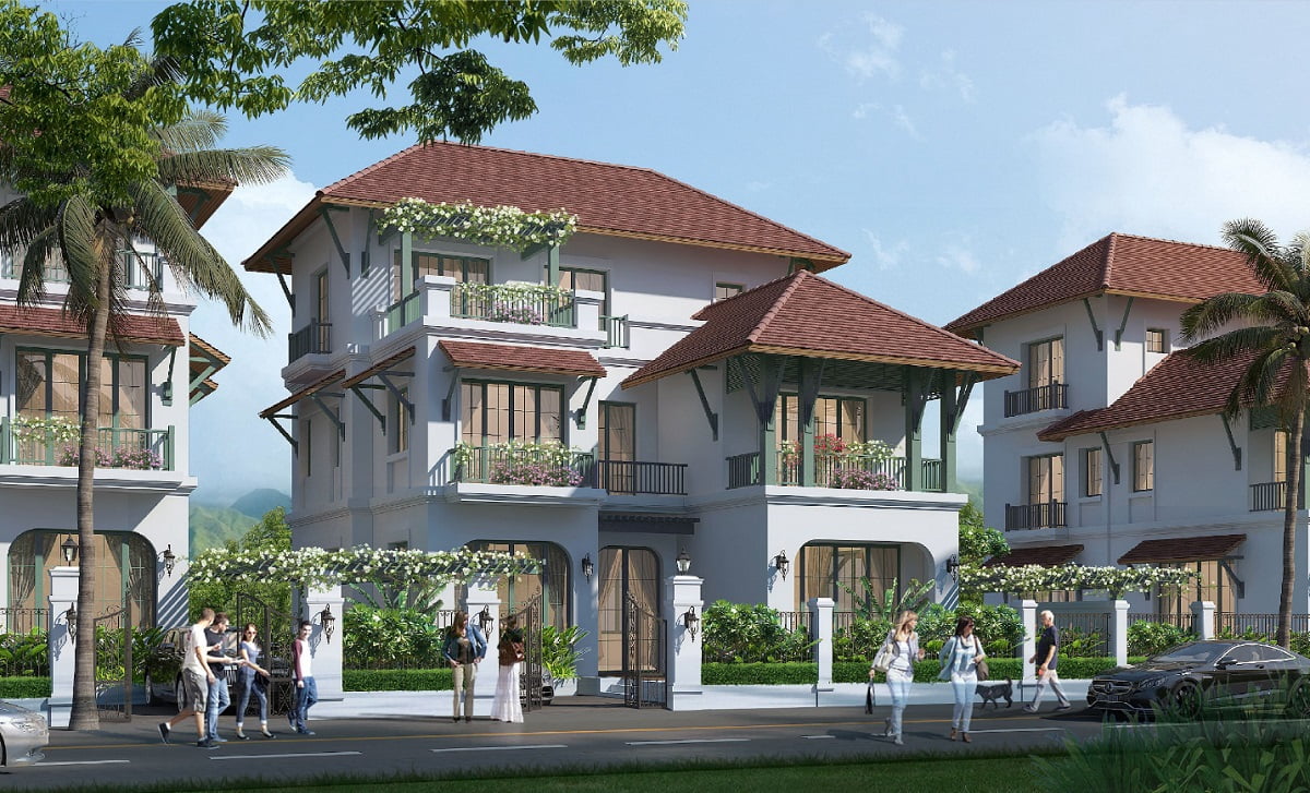 Sun Tropical Village được thiết kế với nét kiến trúc Pháp 